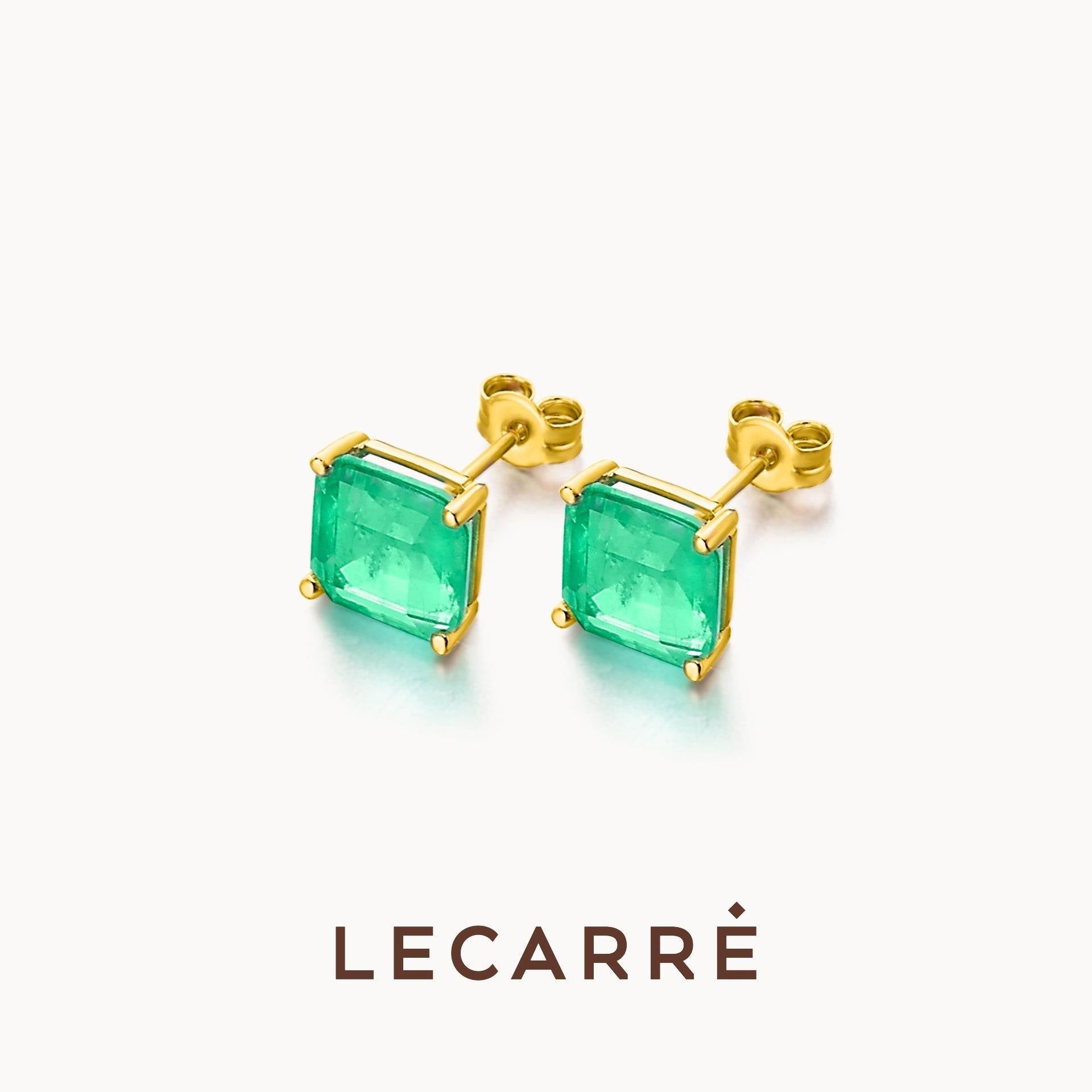 Lecarre 18 ct Gold Earrings O.A. Green quartz GB117OA.00 Highcove