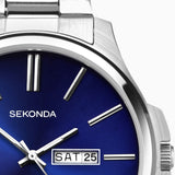 Sekonda Mens Watch | Silver Case & Stainless Steel Bracelet With Blue Dial | 1224