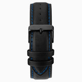 Sekonda Sports Mens Watch | Gun Metal Case & Leather Strap With Blue Dial | 1634