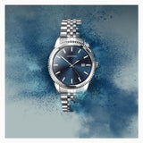 Sekonda King Mens Watch | Silver Case & Stainless Steel Bracelet With Blue Dial | 1640