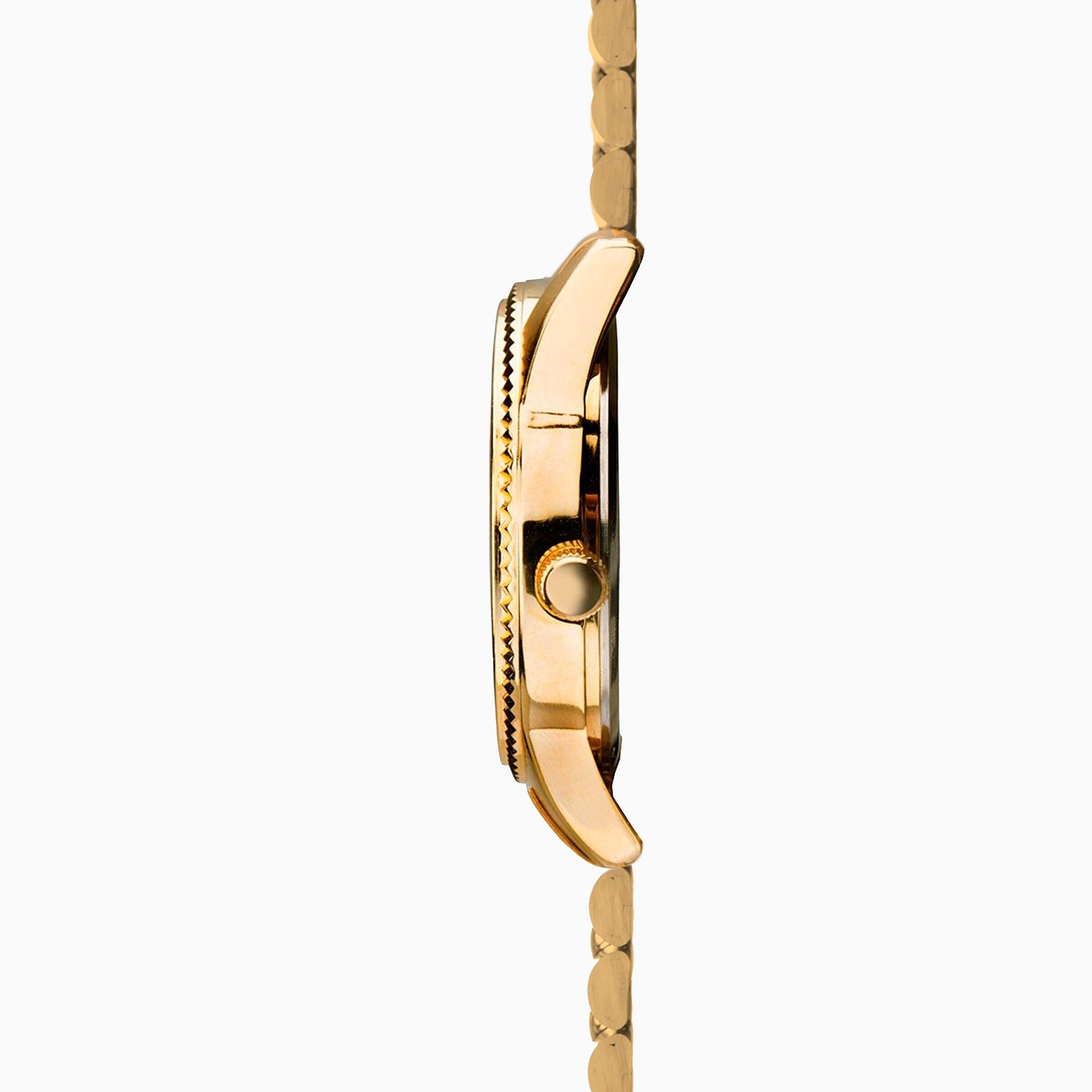 Sekonda King Mens Watch | Gold Case & Stainless Steel Bracelet With Black Dial | 1642