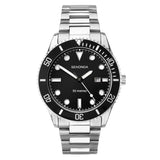 Sekonda Ocean Mens Watch | Silver Case & Stainless Steel Bracelet With Black Dial | 1788