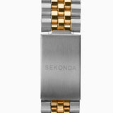 Sekonda King Mens Watch | Two Tone Case & Stainless Steel Bracelet With Black Dial | 1836
