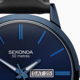 Sekonda Classic Mens Watch | Blue Case & Leather Strap With Blue Dial | 1843