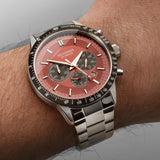 Sekonda Velocity Chronograph Mens Watch | Silver Case & Stainless Steel Bracelet with Red Dial | 1914