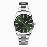 Sekonda Taylor Mens Watch | Silver Case & Stainless Steel Bracelet With Green Dial | 1946