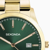 Sekonda Taylor Mens Watch | Gold Case & Stainless Steel Bracelet With Green Dial | 1996
