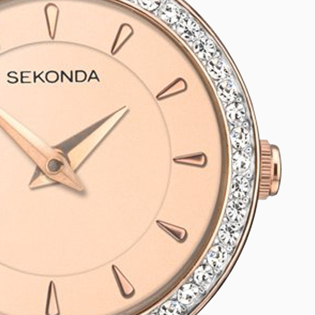 Sekonda Secret Rose Ladies Gift Set | Rose Gold Case & Alloy Bracelet With Rose Gold Dial | 2533G