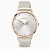 Sekonda Minimal Ladies Watch | Rose Gold Case & Pu Strap With Silver Dial | 2939
