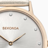 Sekonda Minimal Ladies Watch | Rose Gold Case & Pu Strap With Silver Dial | 2939
