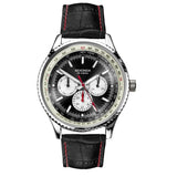 Sekonda Maverick Mens Watch | Silver Case & Black Leather Strap With Black Dial | 30035