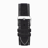 Sekonda 1978 Mens Watch | Silver Case & Black Leather Strap With Black Dial | 30098