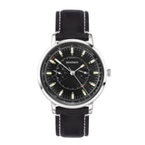 Sekonda 1978 Mens Watch | Silver Case & Black Leather Strap With Black Dial | 30098
