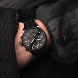 Sekonda Speed Dual Time Mens Watch | Black Alloy Case & Stainless Steel Bracelet With Black Dial | 30111