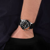 Sekonda Balearic Mens Watch | Silver Alloy Case & Black Rubber Strap With Black Dial | 30118