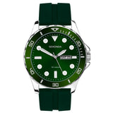Sekonda Balearic Mens Watch | Silver Alloy Case & Green Rubber Strap With Green Dial | 30119