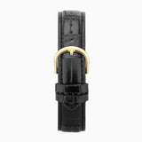 Sekonda Easy Reader Ladies Watch | Gold Alloy Case & Black Leather Strap With White Dial | 30123