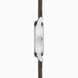 Sekonda Armstrong Moon Phase Mens Watch | Silver Alloy Case & Brown Leather Strap With Silver Dial | 30146