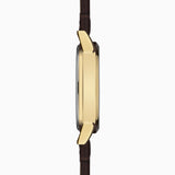 Sekonda Jackson Menã¢¬¢S Watch | Gold Alloy Case & Brown Leather Strap With Green Dial | 30151