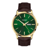 Sekonda Jackson Menã¢¬¢S Watch | Gold Alloy Case & Brown Leather Strap With Green Dial | 30151