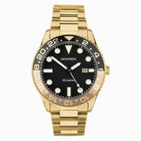 Sekonda Ocean Men’s Watch | Gold Alloy Case & Stainless Steel Bracelet with Black Dial | 30198