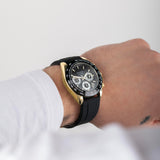 Sekonda Circuit Chronograph Menã¢¬¢S Watch | Gold Alloy Case & Black Silicone Strap With Black Dial | 30202