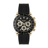 Sekonda Circuit Chronograph Menã¢¬¢S Watch | Gold Alloy Case & Black Silicone Strap With Black Dial | 30202