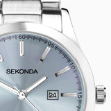 Sekonda Taylor Ladies Watch | Silver Case & Stainless Steel Bracelet With Light Blue Dial | 40404
