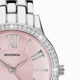 Sekonda Charlotte Ladies Watch | Silver Case & Alloy Bracelet With Pink Dial | 40477