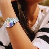 Sekonda Taylor Ladies Watch | Silver Alloy Case & Stainless Steel Bracelet With Rainbow Dial | 40534