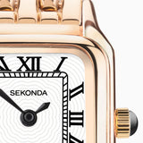 Sekonda Monica Ladies Watch | Rose Gold Alloy Case & Bracelet With White Dial | 40556