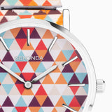 Sekonda Maxima Ladies Watch | Silver Alloy Case & Stainless Steel Expander Bracelet With Geometric Dial | 40577