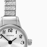 Sekonda Easy Reader Ladies Watch | Silver Case & Stainless Steel Expander With Silver Dial | 4472
