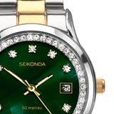 Sekonda Crystal Ladies Watch | Gold Alloy Case & Bracelet with Champagne Dial | 40603