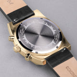 Accurist Origin Men'S Chronograph Watch | Gold Case & Black Leather Strap With Silver Dial | 41Mm | 70005