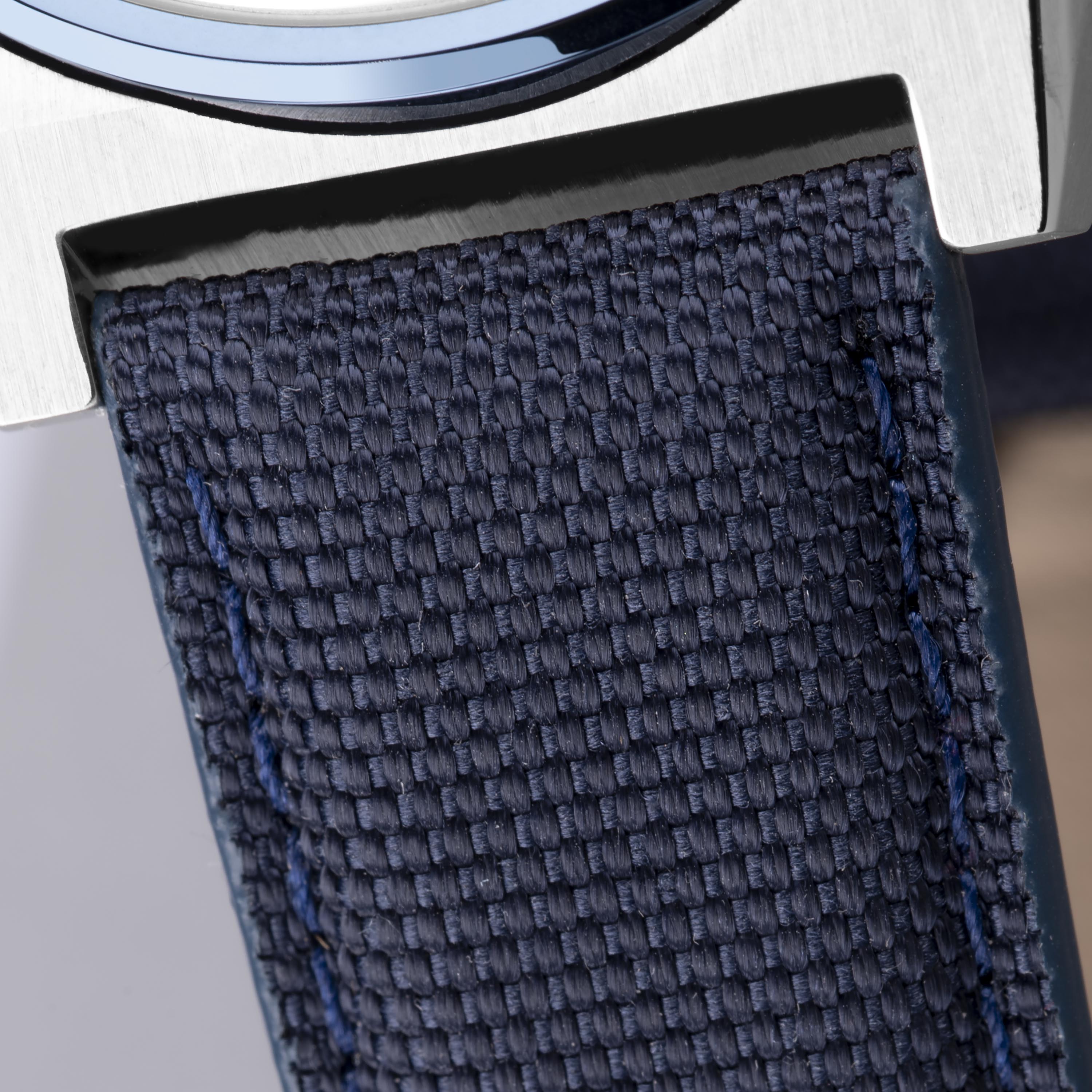 Accurist Origin Men'S Watch | Silver Case & Blue Canvas Strap With White Dial | 41Mm | 70011