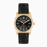 Accurist Origin Ladies Watch | Silver Case & Black Leather Strap With Black Dial | 34Mm | 70014