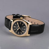 Accurist Origin Ladies Watch | Silver Case & Black Leather Strap With Black Dial | 34Mm | 70014