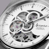 Accurist Origin Automatic Men'S Watch | Silver Stainless Steel Case & Bracelet With Skeleton Dial | 41Mm | 70022