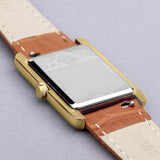 Accurist Rectangle Ladies Watch | Gold Case & Tan Leather Strap With White Dial | 26Mm | 71004