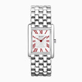 Accurist Rectangle Ladies Watch | Silver Case & Stainless Steel Bracelet With White Dial | 26Mm | 71005