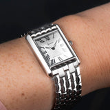 Accurist Rectangle Ladies Watch | Silver Case & Stainless Steel Bracelet With White Dial | 26Mm | 71006