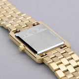 Accurist Rectangle Ladies Watch | Gold Case & Stainless Steel Bracelet With White Dial | 26Mm | 71008