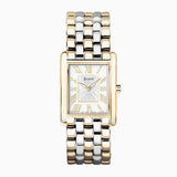Accurist Rectangle Ladies Watch | Gold Case & Two Tone Stainless Steel Bracelet With White Dial | 26Mm | 71009
