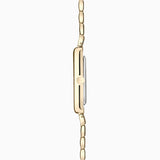 Accurist Rectangle Ladies Watch | Gold Case & Two Tone Stainless Steel Bracelet With White Dial | 26Mm | 71009