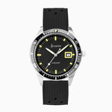 Accurist Dive Men'S Watch | Silver Case & Black Rubber Strap With Black Dial | 42Mm | 72001X