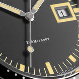 Accurist Dive Men's Watch | Silver Case & Black Leather Strap with Black Dial | 42mm