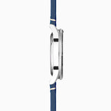 Accurist Dive Men's Watch | Silver Case & Blue Leather Strap with Windermere Blue Dial | 42mm