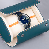 Accurist Dive Men's Watch | Silver Case & Blue Leather Strap with Windermere Blue Dial | 42mm