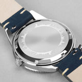 Accurist Dive Men's Watch | Silver Case & Blue Leather Strap with Windermere Blue Dial | 42mm